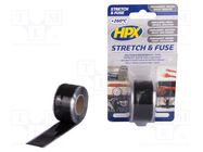 Tape: sealing; W: 25mm; L: 3m; Thk: 0.5mm; black; silicone; max.200°C HPX