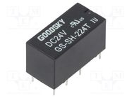 Relay: electromagnetic; DPDT; Ucoil: 24VDC; 2A; 1A/120VAC; 2A/24VDC GOODSKY