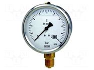 Manometer; 0÷400bar; Class: 1.6; 63mm; Temp: -20÷60°C; steel; 213.53 WIKA