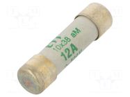 Fuse: fuse; 12A; 500VAC; aM; cylindrical; 10.3x38mm ETI POLAM