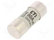 Fuse: fuse; gG; 80A; 500VAC; cylindrical,industrial; 22x58mm ETI POLAM