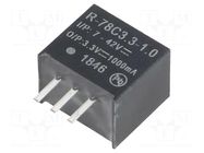 Converter: DC/DC; 3.3W; Uin: 7÷42VDC; Uout: 3.3VDC; Iout: 1A; SIP3 RECOM