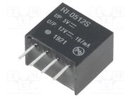 Converter: DC/DC; 2W; Uin: 4.5÷5.5V; Uout: 12VDC; Iout: 167mA; SIP4 RECOM