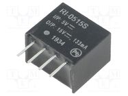 Converter: DC/DC; 2W; Uin: 4.5÷5.5V; Uout: 15VDC; Iout: 133mA; SIP4 RECOM