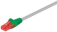 CAT 6 Crossover Patch Cable, U/UTP, grey, green, 1 m, grey-green - copper-clad aluminium wire (CCA)