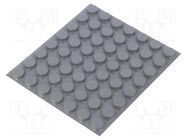 Self-adhesive foot; H: 3.6mm; grey; polyurethane; Dim: Ø12.7mm 3M