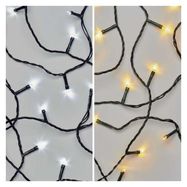 LED Christmas chain 2-in-1, 10 m, outdoor and indoor, warm/cool white, programmes, EMOS