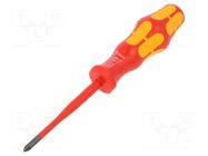 Screwdriver: insulated; Pozidriv®; PZ1; Blade length: 80mm; 1kVAC WERA
