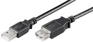 USB 2.0 Hi-Speed Extension Cable, black, 0.6 m - USB 2.0 male (type A) > USB 2.0 female (type A)