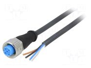 Cable: for sensors/automation; M12; PIN: 4; straight; 5m; plug; 4A; Y SICK