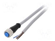 Cable: for sensors/automation; M12; PIN: 5; straight; 5m; plug; 4A; Y SICK