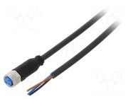 Cable: for sensors/automation; M8; PIN: 3; straight; 5m; plug; 60VDC SICK