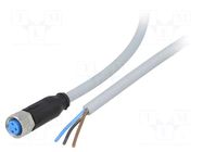 Cable: for sensors/automation; M8; PIN: 3; straight; 10m; plug; 4A; Y SICK