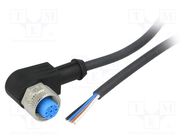 Connection lead; M12; PIN: 4; angled; 5m; plug; 250VAC; 4A; Y; IP67 