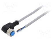 Cable: for sensors/automation; M12; PIN: 4; angled; 10m; plug; 4A; Y SICK