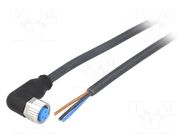 Cable: for sensors/automation; M8; PIN: 3; angled; 5m; plug; 60VDC SICK