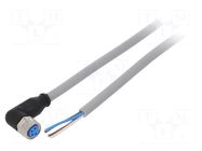 Cable: for sensors/automation; M8; PIN: 4; angled; 2m; plug; 60VDC SICK