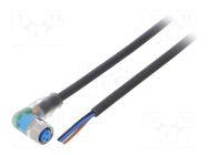 Cable: for sensors/automation; M8; PIN: 3; angled; 5m; plug; 4A; Y SICK