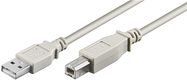 USB 2.0 Hi-Speed Cable, grey, 3 m - USB 2.0 male (type A) > USB 2.0 male (type B)