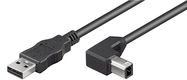 USB 2.0 Hi-Speed Cable 90°, black, 3 m - USB 2.0 male (type A) > USB 2.0 male (type B)