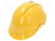 Protective helmet; vented; Size: 54÷62mm; yellow; ABS; G3000; 310g 3M