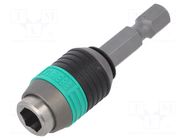 Holder; Overall len: 50mm; Mounting: 1/4" (F6,3mm) WERA