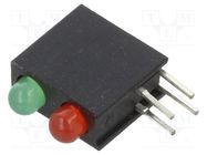 LED; bicolour,in housing; 3mm; No.of diodes: 2; red/yellow-green OPTOSUPPLY