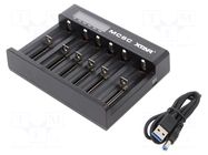 Charger: microprocessor-based; Li-Ion; 3.6/3.7V; 1A; 5VDC XTAR