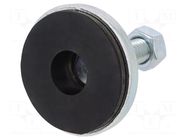 Foot; rigid,with lever; Base dia: 55mm; M12; steel; steel RST ROZTOCZE