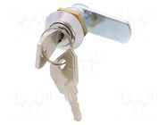 Lock; zinc and aluminium alloy; 15mm; chromium; Key code: 827 RST ROZTOCZE