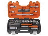 Wrench-set; socket spanner; Chrom-vanadium steel; 33pcs. BAHCO