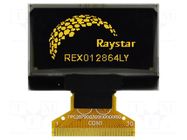 Display: OLED; graphical; 1.28"; 128x64; Dim: 34.5x23x1.65mm RAYSTAR OPTRONICS