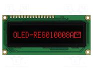 Display: OLED; graphical; 100x8; Dim: 80x36x10mm; red; PIN: 16 RAYSTAR OPTRONICS