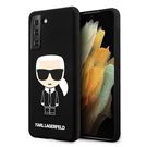 Karl Lagerfeld KLHCS21MSLFKBK S21+ G996 hardcase czarny/black Silicone Iconic, Karl Lagerfeld