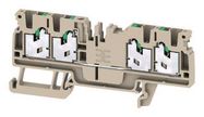 TERMINAL BLOCK, DIN RAIL, 4POS, 14AWG