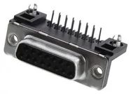 D SUB CONN, RCPT, DA, 15POS, SOLDER