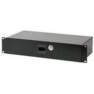 2U Black Rack Drawer with Lock - Shallow