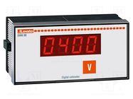 Voltmeter; digital,mounting; 15÷660V; on panel; True RMS; LED LOVATO ELECTRIC