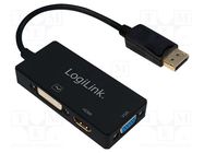 Adapter; DisplayPort 1.2,DVI 1.0,HDMI 1.4; black LOGILINK