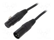 Cable: XLR-XLR; male-female; PIN: 3; 1m CLIFF