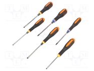 Kit: screwdrivers; assisted with a key; Pozidriv®,slot; ERGO® BAHCO