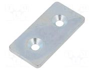Flat bar; for profiles; with bore for countersunk screws; steel ELESA+GANTER