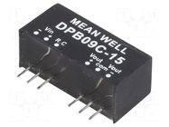 Converter: DC/DC; 9W; Uin: 36÷75VDC; Uout: 15VDC; Uout2: -15VDC; SIP8 MEAN WELL