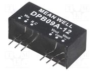 Converter: DC/DC; 9W; Uin: 9÷18V; Uout: 12VDC; Uout2: -12VDC; SIP8 MEAN WELL