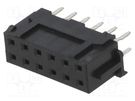Socket; PCB-cable/PCB; female; DF11; 2mm; PIN: 12; THT; on PCBs HIROSE