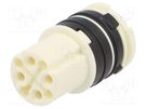 Connector: M16; contact insert; female; for cable; PIN: 8(4+4) HUMMEL