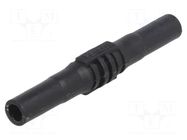 Connector: 4mm banana; socket; 15A; 1kV; black; nickel plated MUELLER ELECTRIC