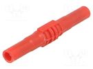 Socket; 4mm banana; 15A; 1kV; red; nickel plated; insulated; 63.5mm MUELLER ELECTRIC