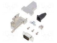 Connector: D-Sub; PIN: 9; plug; male; soldering; for cable; black ENCITECH