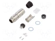 Connector: M16; plug; male; PIN: 8; 3A; 100V; C091D; soldering; 0.5mm2 AMPHENOL
